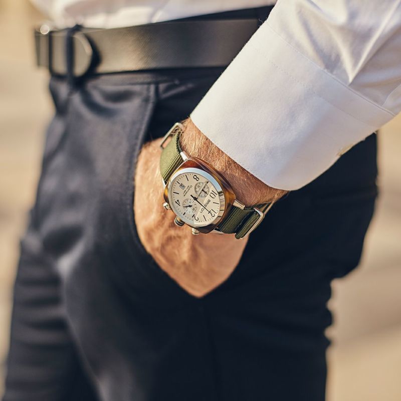CLUBMASTER CLASSIC CHRONOGRAPH TORTOISE WATCH