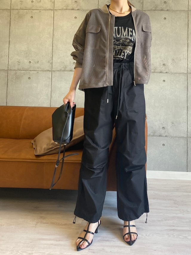 ショート丈メッシュブルゾン